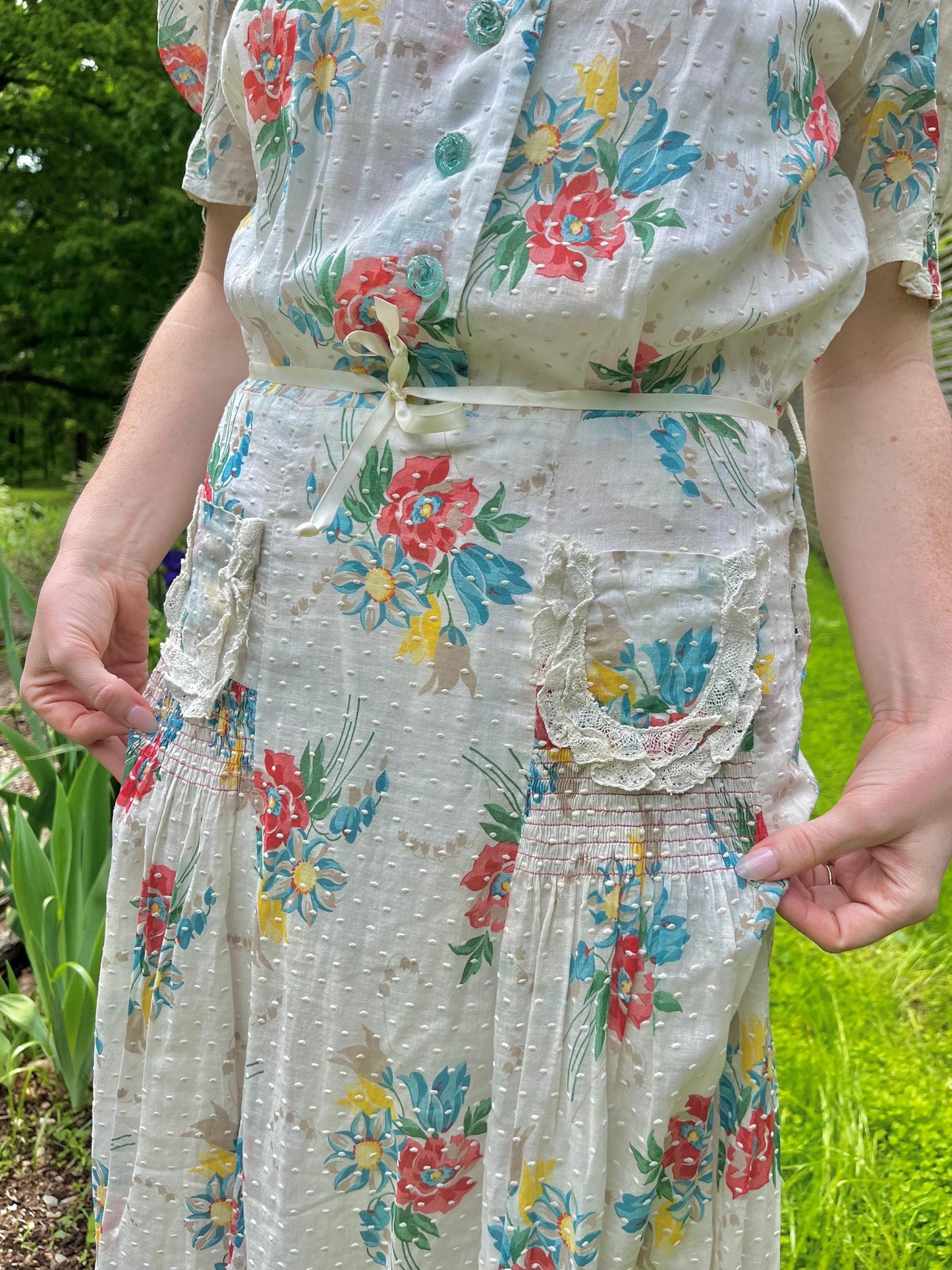 1940s Floral Dress