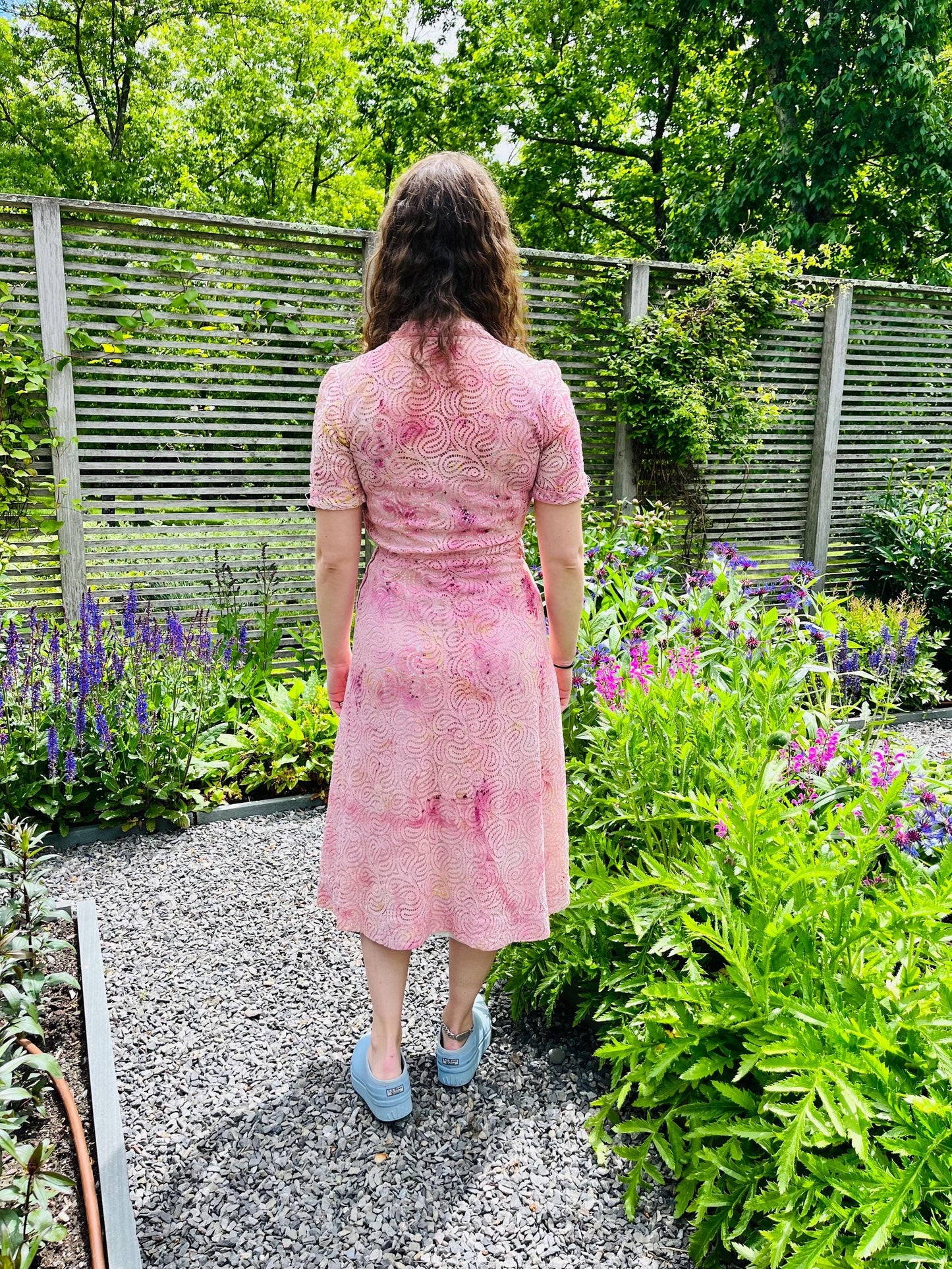 Naturally-dyed Vintage Lace Cocktail Dress
