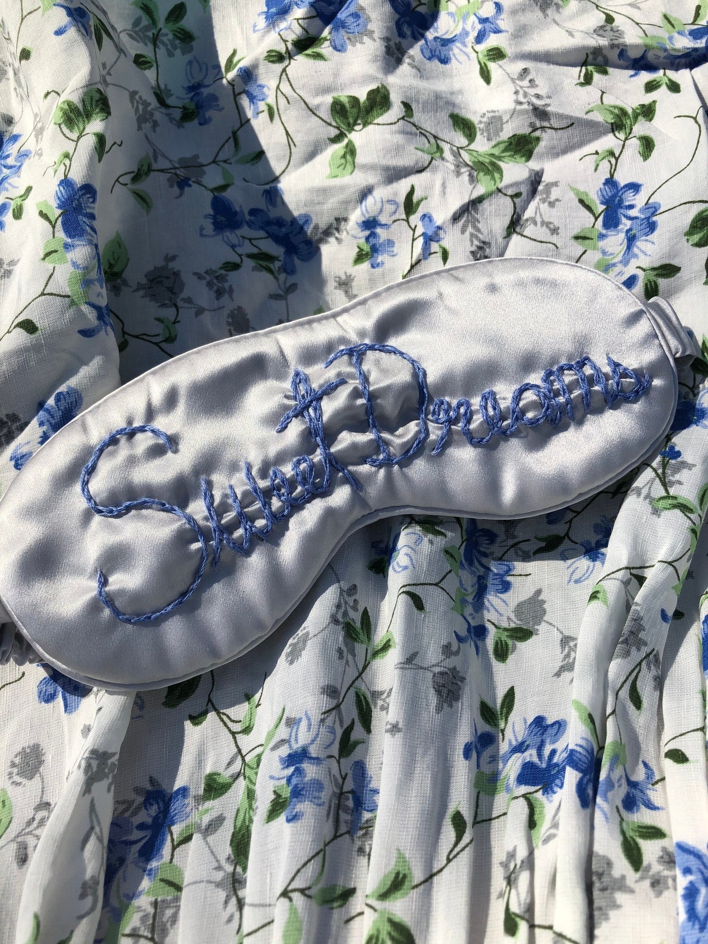 Custom Hand-Embroidered Phrase Eye Masks