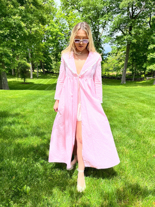 1960s Pink Gingham Regent-style Jacket Dress
