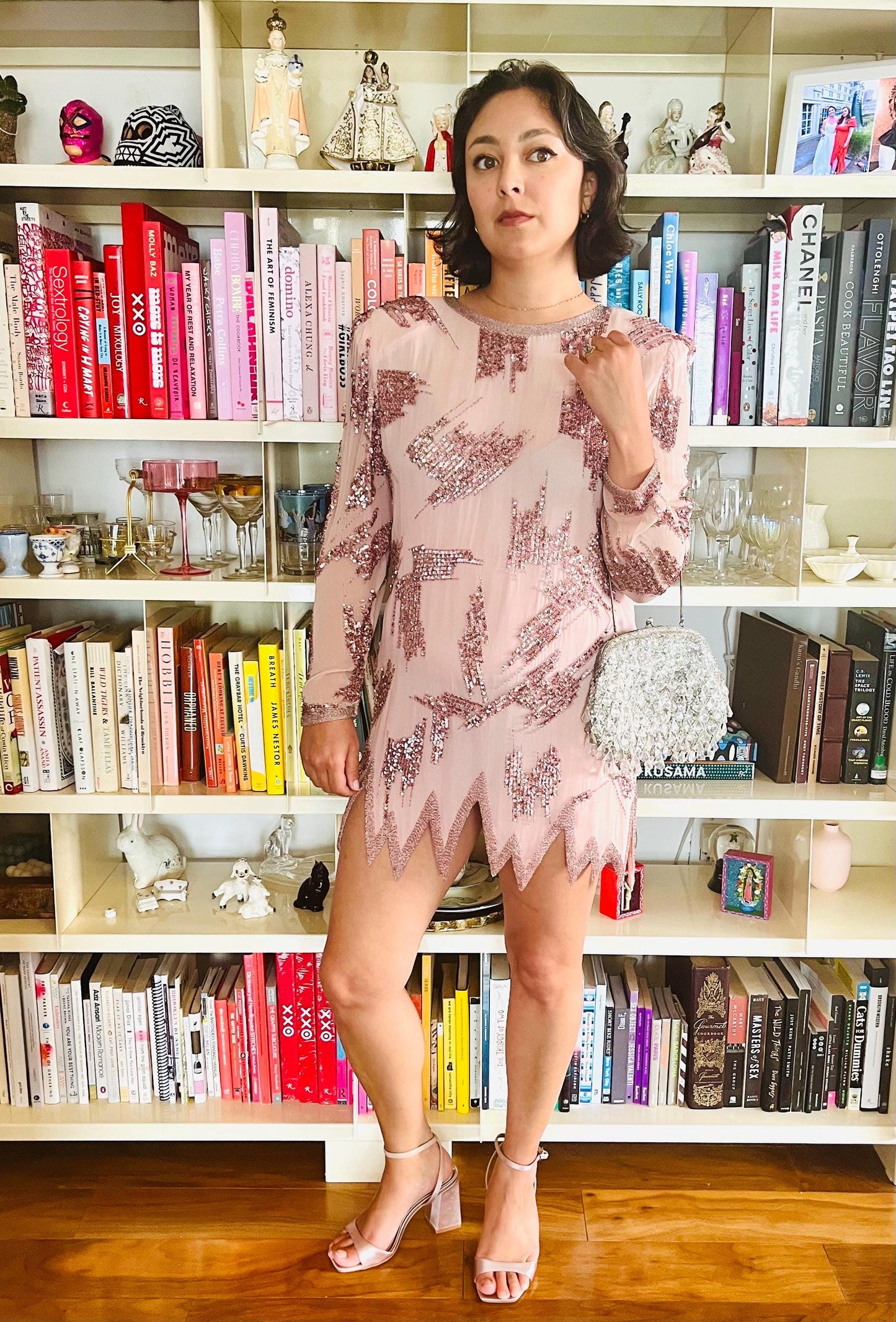 1980s Pink Sequin Sho Max Originals Mini-dress