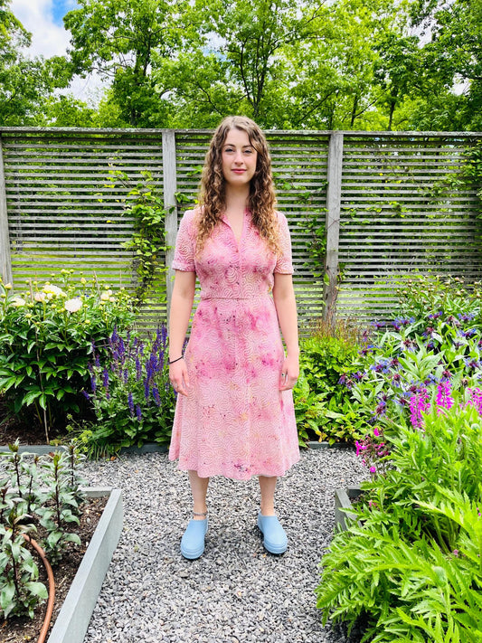 Naturally-dyed Vintage Lace Cocktail Dress