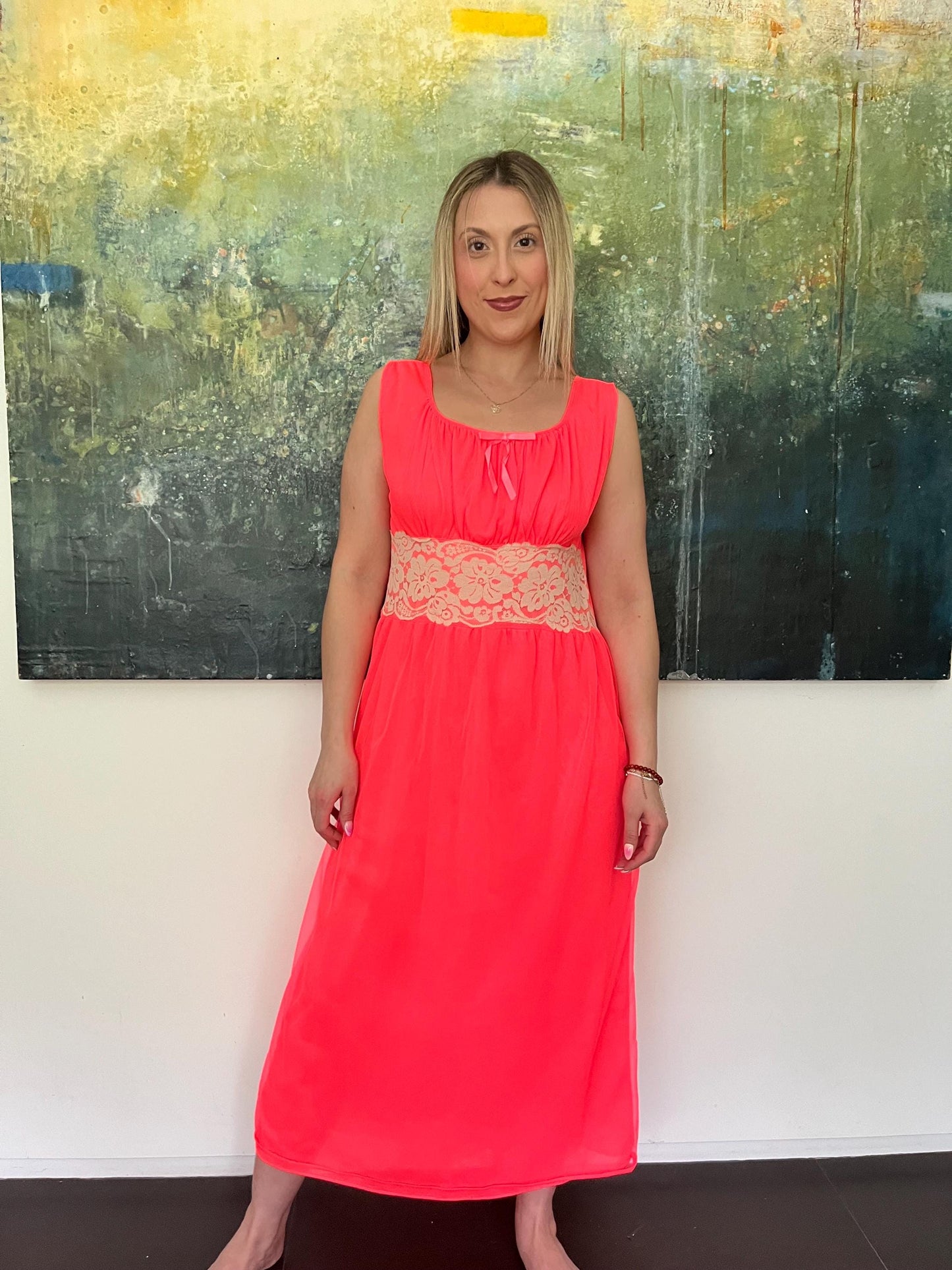1960s Hot Pink Nightgown