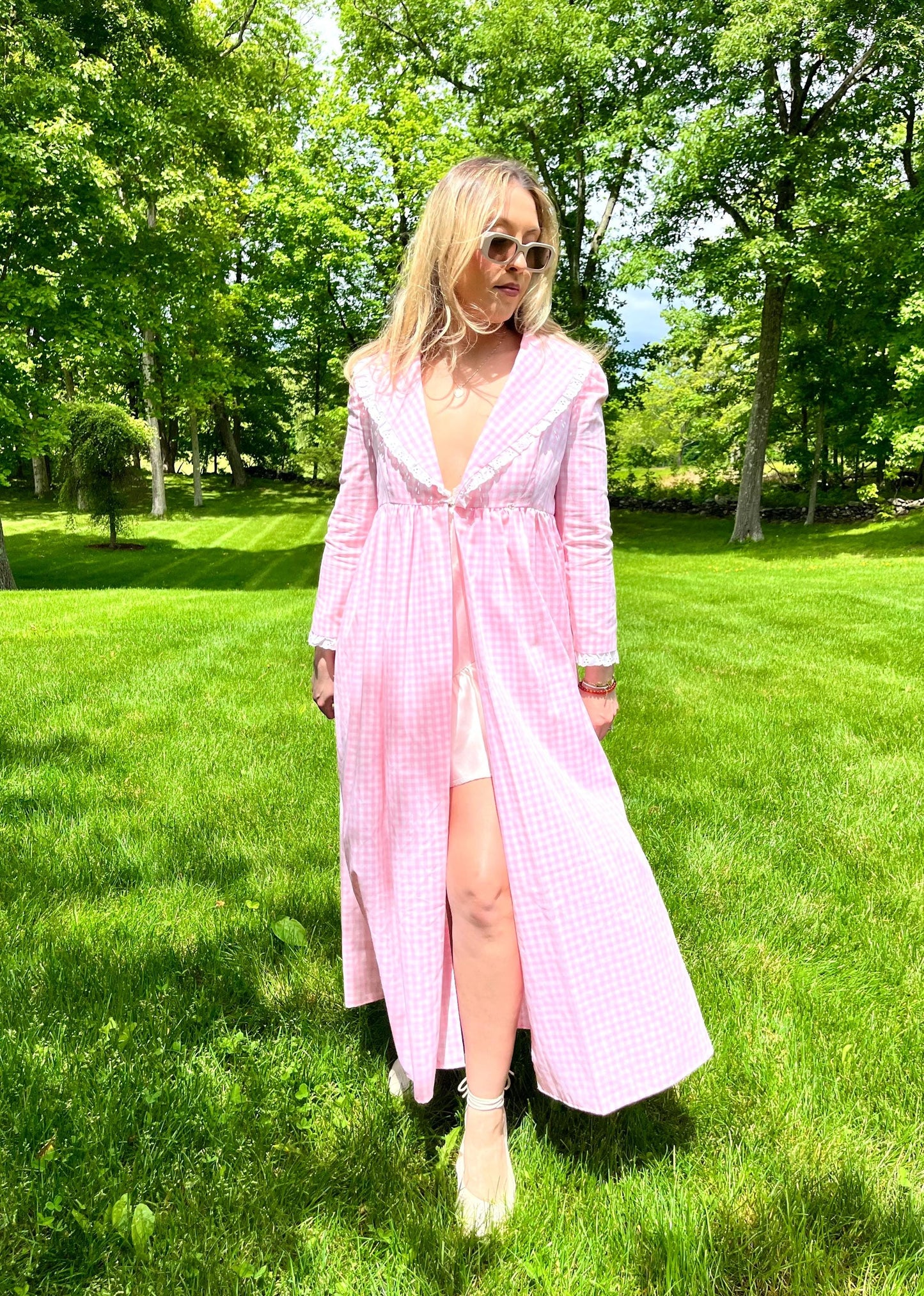 1960s Pink Gingham Regent-style Jacket Dress