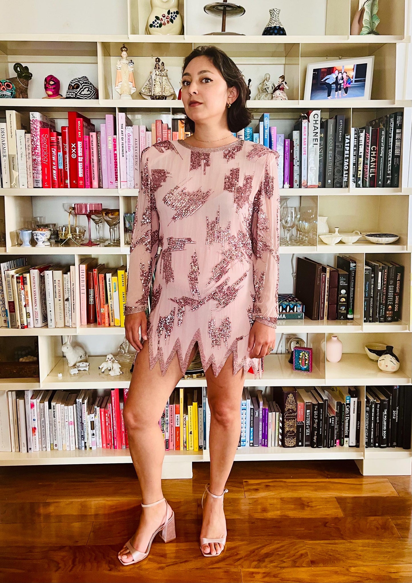 1980s Pink Sequin Sho Max Originals Mini-dress