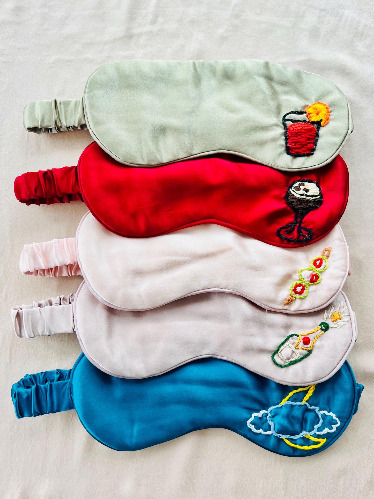 Custom Hand-Embroidered Icon Eye Masks
