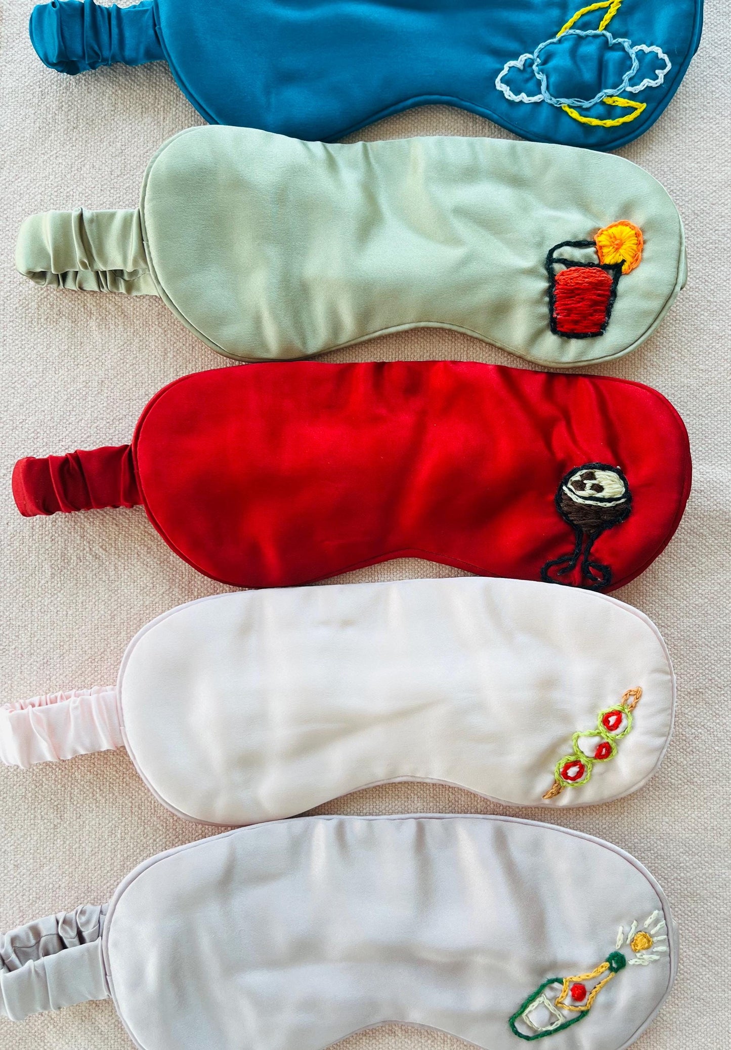 Custom Hand-Embroidered Icon Eye Masks