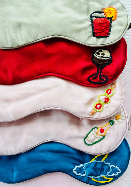 Custom Hand-Embroidered Icon Eye Masks